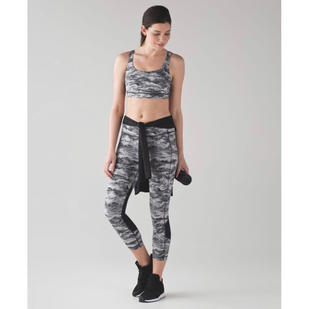 Lululemon x Soulcycle Pace Rival Crop Leggings Hazy Days Gray 8